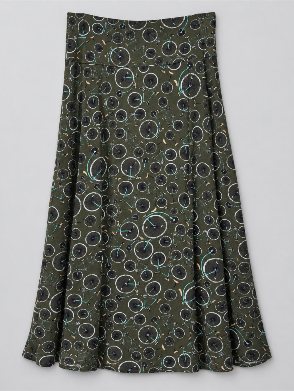 Womens Bicycle Graphic Maxi Skirt 3XL Whimsigoth Fairy Grunge Flowy